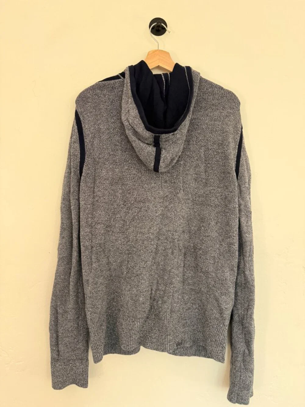 Banana Republic Gray Full-Zip Hooded Sweater